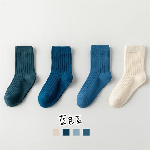 Cute Morandi Color Kids Socks for Autumn & Winter