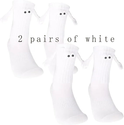 Funny Adult Socks - Magnetic Hand in Hand Solid Color Cartoon Couple Socks for Holidays