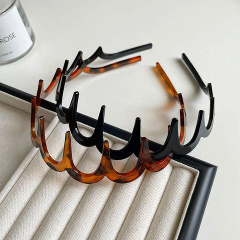 2PCS Fashion Wave Headbands for Women - Solid Color Non-slip Hair Bands