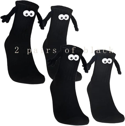 Funny Adult Socks - Magnetic Hand in Hand Solid Color Cartoon Couple Socks for Holidays