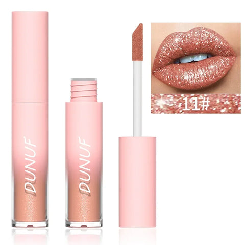 18 Color Diamond Glitter Lip Gloss - Waterproof Long Lasting Matte Liquid Lipstick for Women