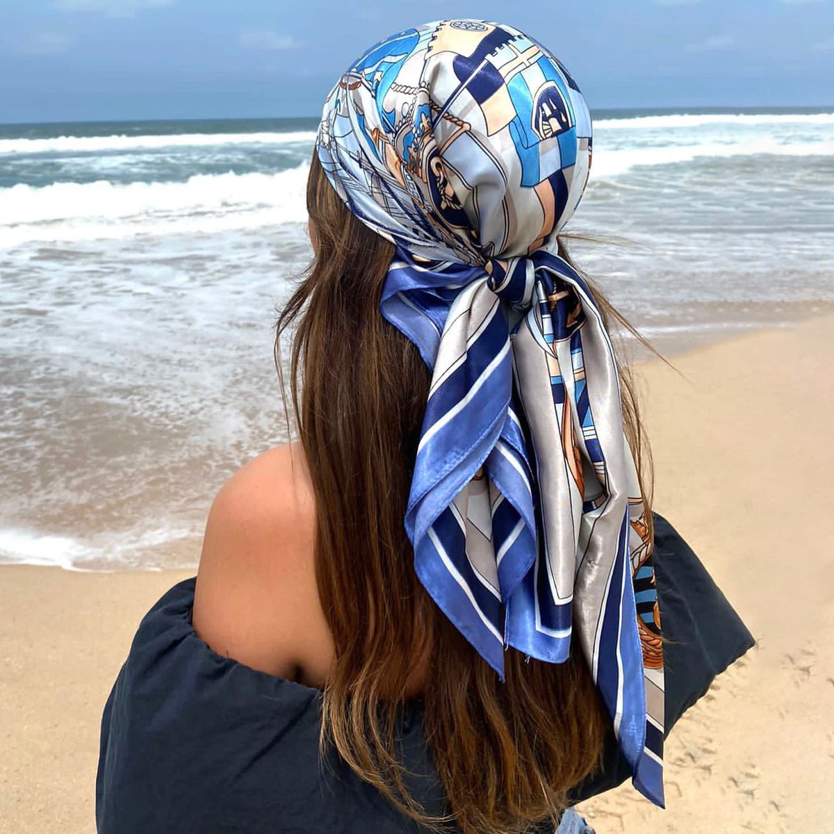 Elegant Satin Square Scarf for Women