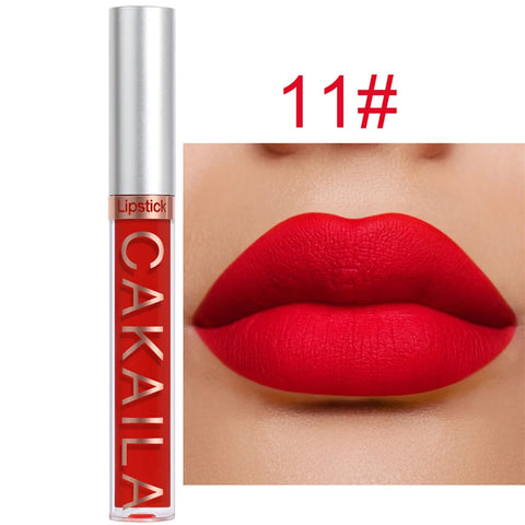 Dark Red Matte Lip Gloss - 18 Color Velvet Lip Glaze, Long-Lasting & Waterproof Liquid Lipstick for Women