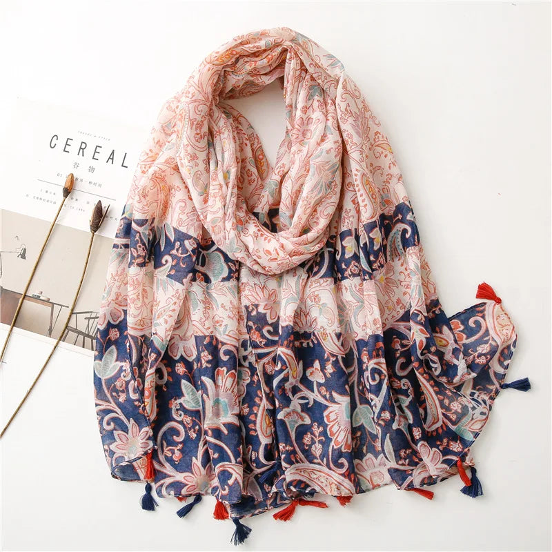 Luxury Cotton Scarf for Women - Stylish Large Shawl