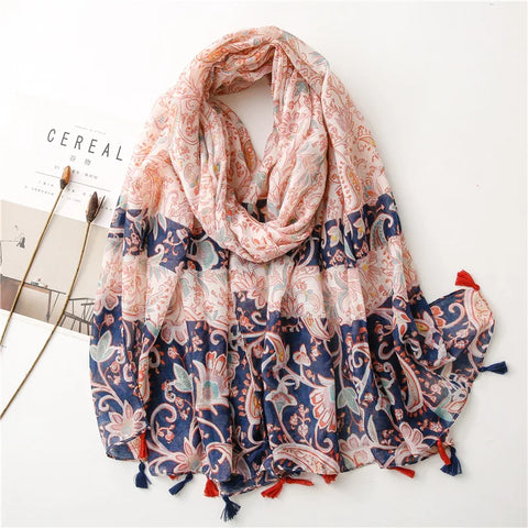 Luxury Cotton Scarf for Women - Stylish Large Shawl