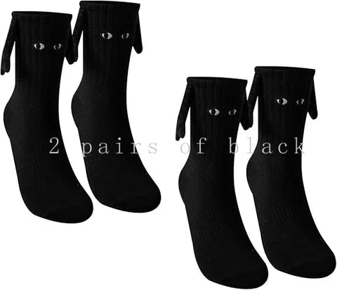 Funny Adult Socks - Magnetic Hand in Hand Solid Color Cartoon Couple Socks for Holidays