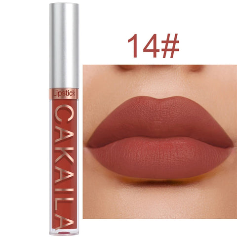 Dark Red Matte Lip Gloss - 18 Color Velvet Lip Glaze, Long-Lasting & Waterproof Liquid Lipstick for Women