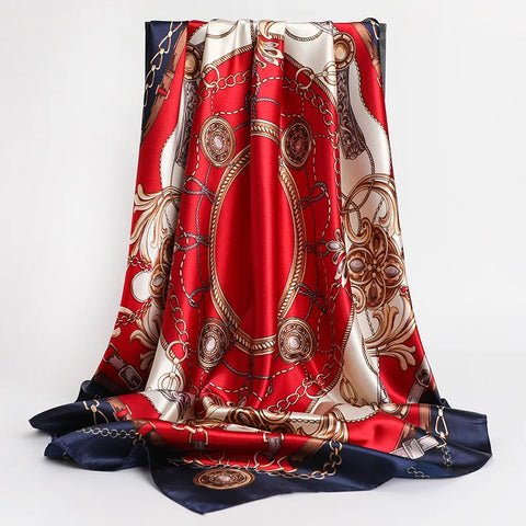 Elegant Silk Square Scarf for Women