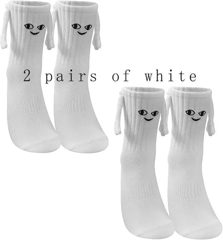 Funny Adult Socks - Magnetic Hand in Hand Solid Color Cartoon Couple Socks for Holidays