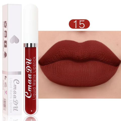 Long Lasting Velvet Matte Lip Gloss - Rose Liquid Lipstick for Women - 18 Stunning Colors