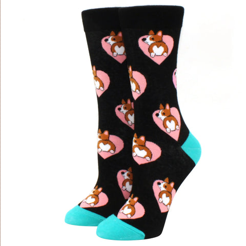 New Corgi Schnauzer Cartoon Happy Puppy Collection Socks for Men and Women