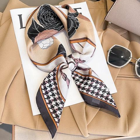 Luxury Square Silk Scarf for Women