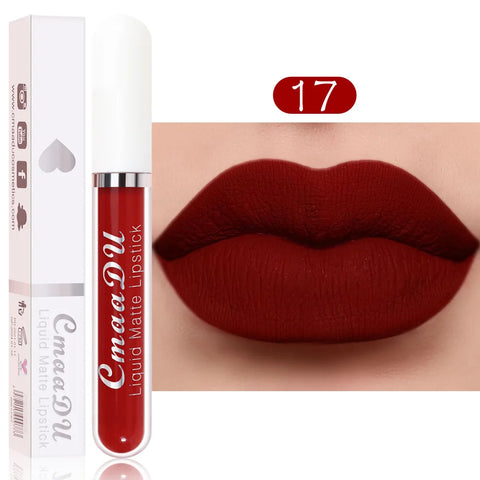 Long Lasting Velvet Matte Lip Gloss - Rose Liquid Lipstick for Women - 18 Stunning Colors