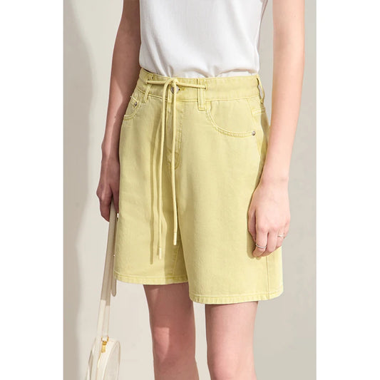 Amii Minimalism Dames Denim Shorts