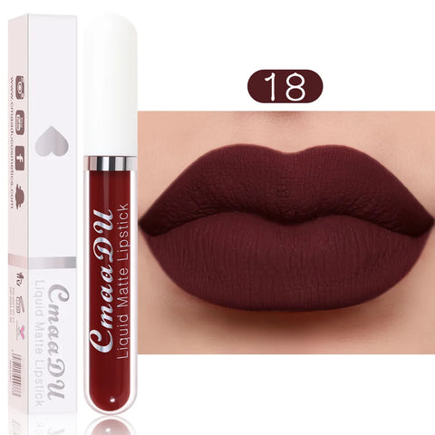 Long Lasting Velvet Matte Lip Gloss - Rose Liquid Lipstick for Women - 18 Stunning Colors