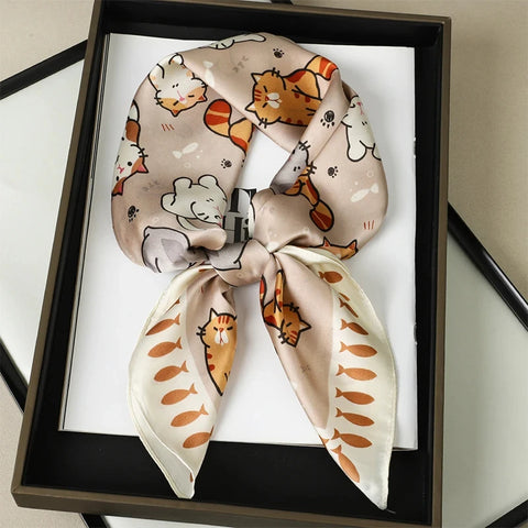 Elegant 70x70cm Silk Feeling Scarf