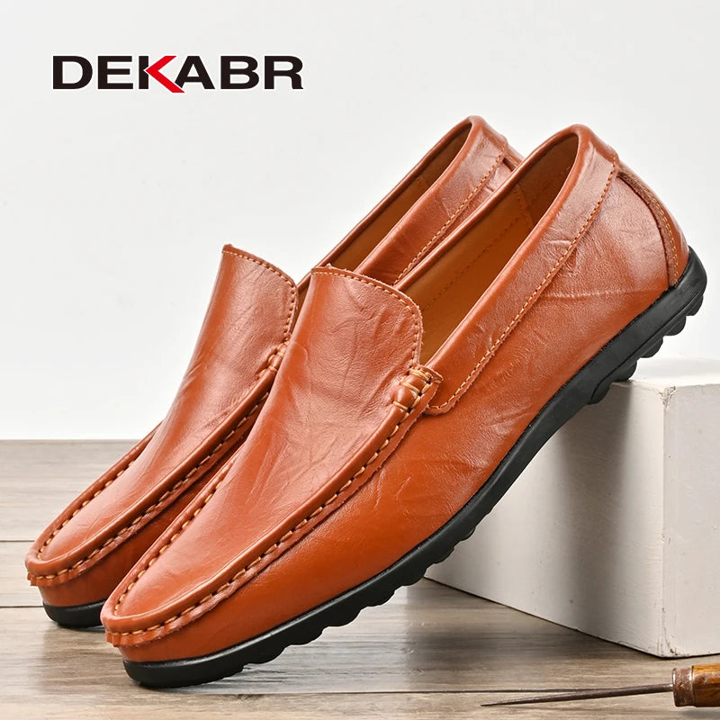 DEKABR Grote maten heren loafers - Handgemaakte leren instappers
