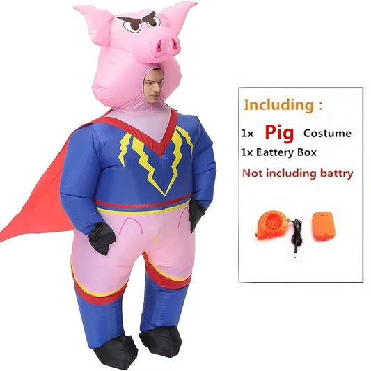 Adult Pink Pig Inflatable Costume for Parties