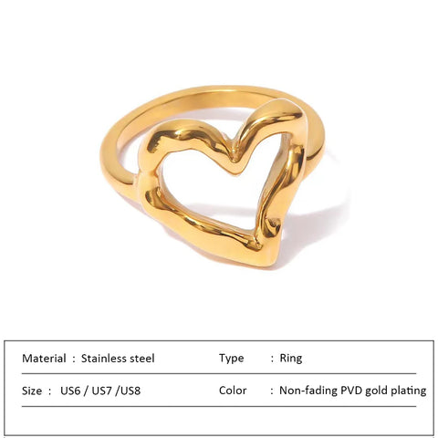 Vintage Circle Motif Stainless Steel Ring for Women - Unique Melted Texture Jewelry