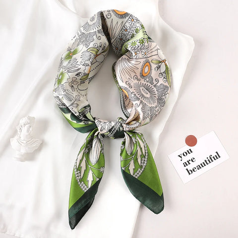 Luxury Silk Plaid Scarf for Women