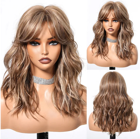 DropShipping EASIHAIR Long Blonde Ombre Synthetic Wigs for Women - Wavy High Density Cosplay Wig