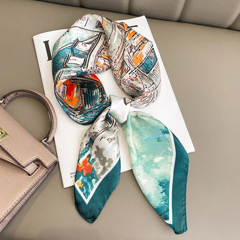 Luxury Square Silk Scarf for Women