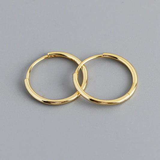 WANTME 925 Sterling Silver Simple Huggies Earrings
