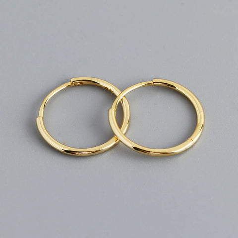 WANTME 925 Sterling Silver Simple Huggies Earrings