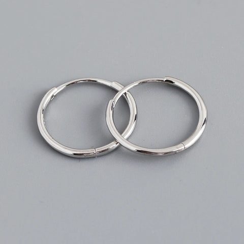WANTME 925 Sterling Silver Simple Huggies Earrings