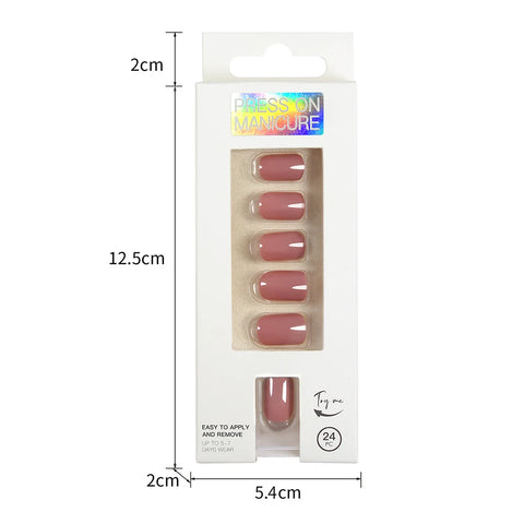 Short Full Press on Nails Set - 24 Pcs