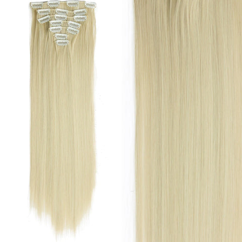22-Inch Long Straight Wavy Hair Extensions Set