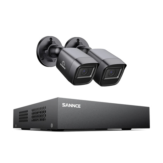 SANNCE 8CH DVR CCTV-systeem met 4 beveiligingscamera's voor buiten