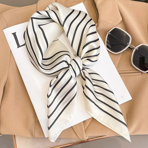 Flower Silk Square Scarf for Women