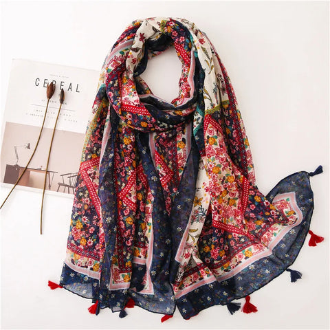Luxury Cotton Scarf for Women - Stylish Large Shawl