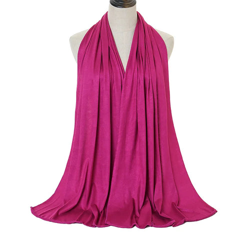 Soft Modal Cotton Jersey Hijab Scarf - Long Muslim Scarf for Women