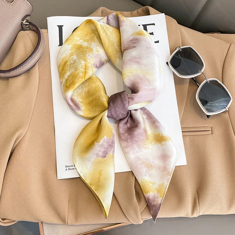 Flower Silk Square Scarf for Women