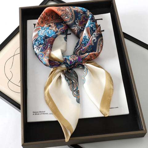 Wild Leopard Print Silk Scarf - Satin Shawl Design