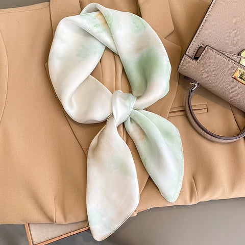 Flower Silk Square Scarf for Women