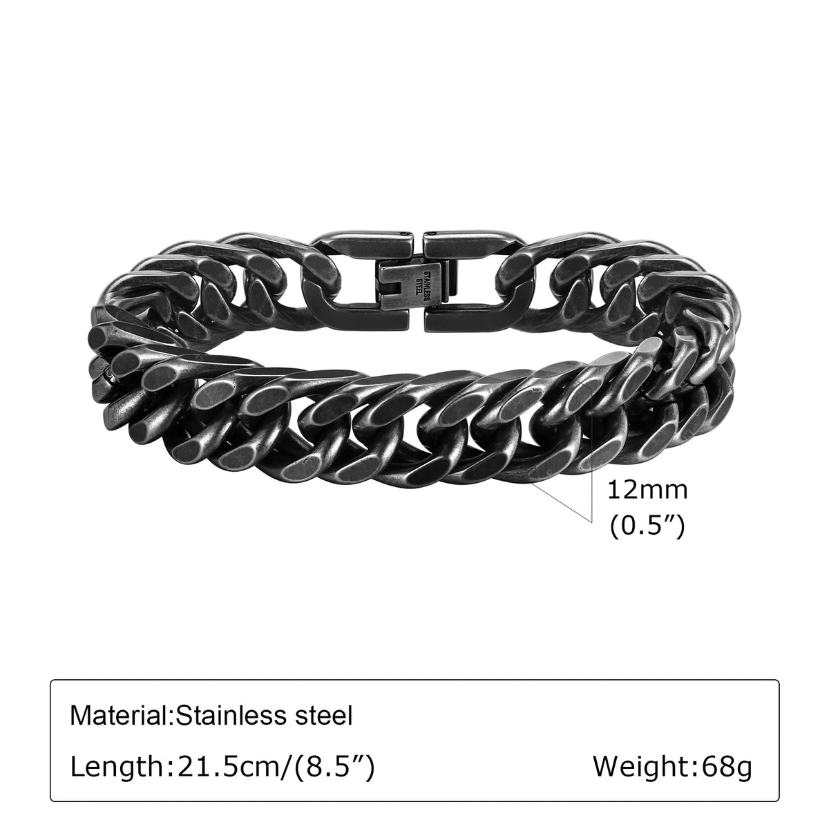 Vintage Byzantine Chain Bracelet for Men and Boys - Stainless Steel Retro Wristband