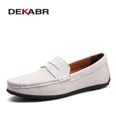 DEKABR Grote maten heren loafers - Echte leren modieuze bootschoenen