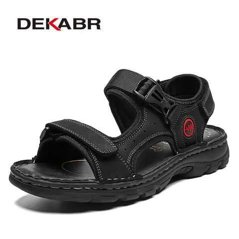 DEKABR Herren-Sandalen aus echtem Leder – Sommer-Strandschuhe 