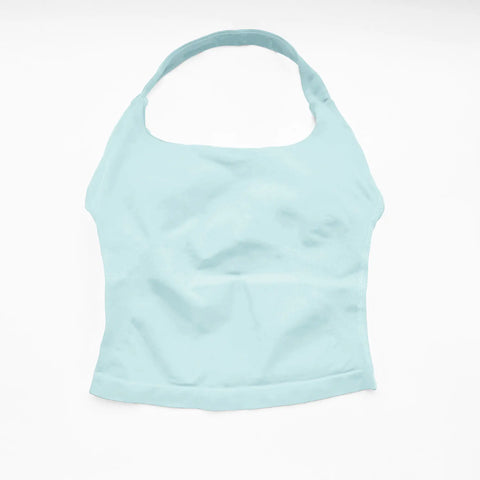 NCLAGEN Women's Longline Strappy Gym Halter Top - Padded Activewear for Yoga, Fitness & Running