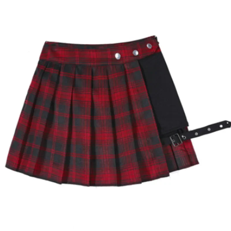 Harajuku Punk Gothic Black High Waist Mini Skirt for Women