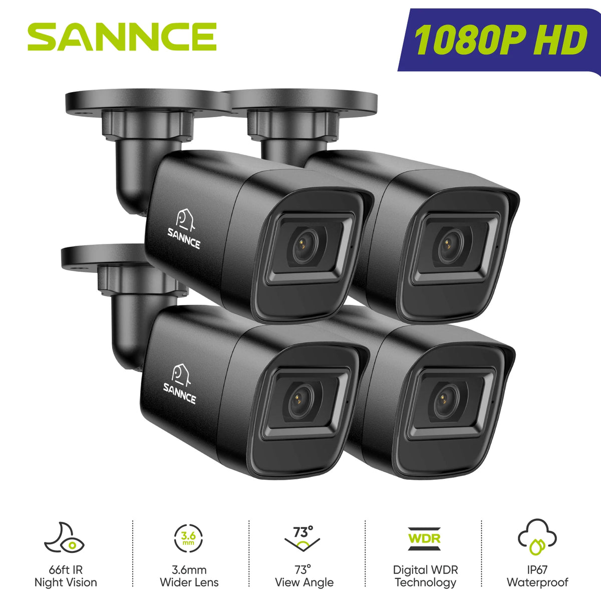 SANNCE 1080P TVI Outdoor Security Cameras