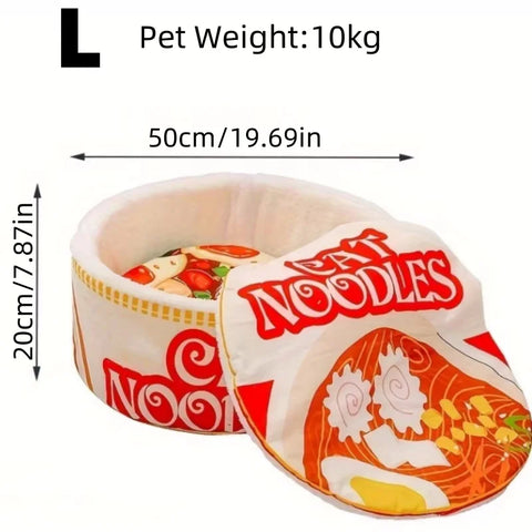 Nieuw Winter Cartoon Ramen Kattennest – Warm, schattig halfgesloten kattenbed