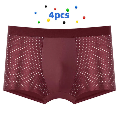 4 stuks ademende mesh herenondergoedboxers