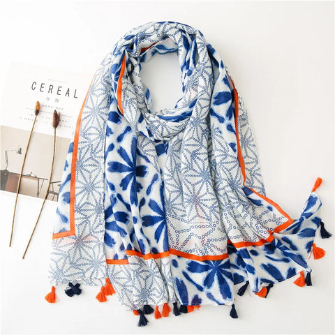 Luxury Cotton Scarf for Women - Stylish Large Shawl