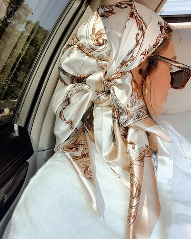 Elegant Satin Square Scarf for Women