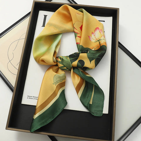 Elegant 70x70cm Silk Feeling Scarf