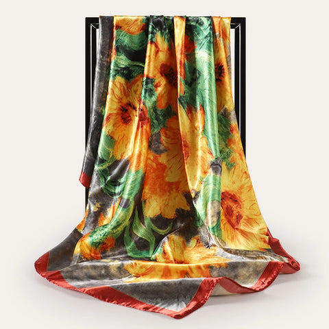 Elegant Silk Square Scarf for Women
